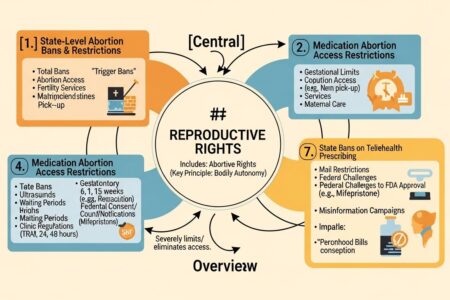 current legal challenges reproductive rights — featured illustration